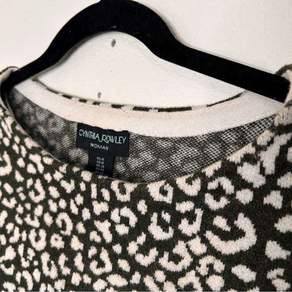 Cynthia Rowley leopard print sweater - super soft & cozy size 1X - Picture 4 of 9